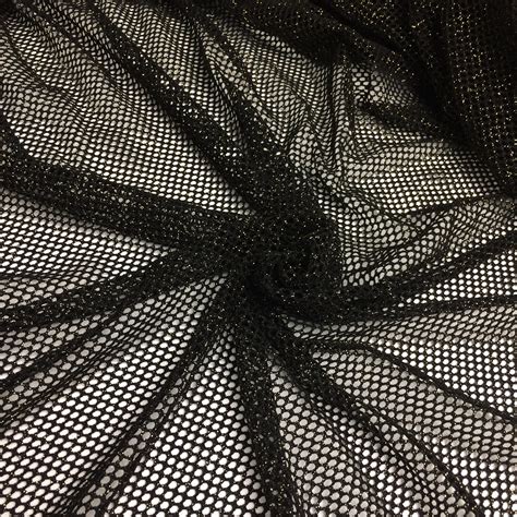 Stoffe Blackwhite New Mesh Fish Net Effect Black Stretchy Fabric Large