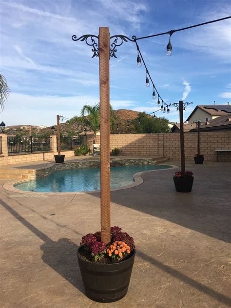 Outdoor String Lights Pole Stand Home Design Ideas
