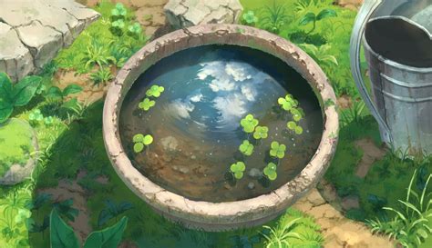 1536x864 Resolution Round Gray Pond Water Anime View Hd Wallpaper