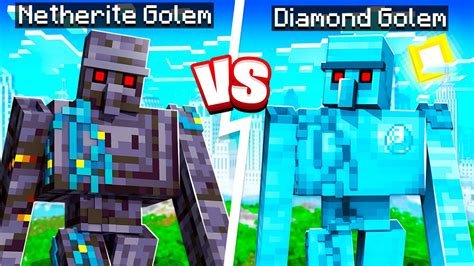 Netherite Vs Diamond Golem In Minecraft Youtube