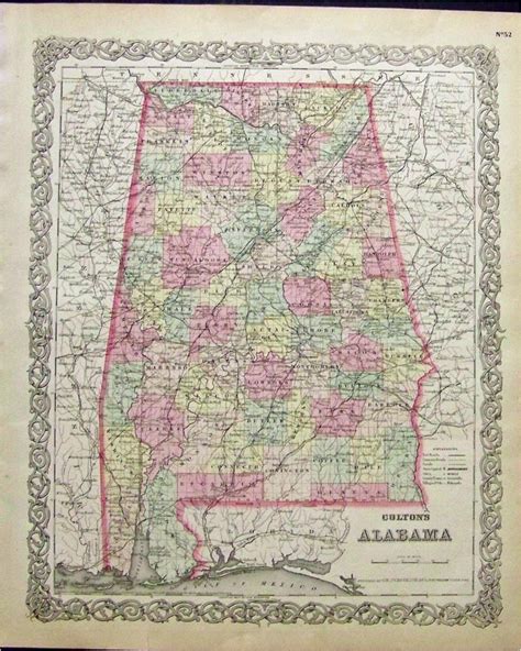 Antique Map Of Alabama Secretmuseum