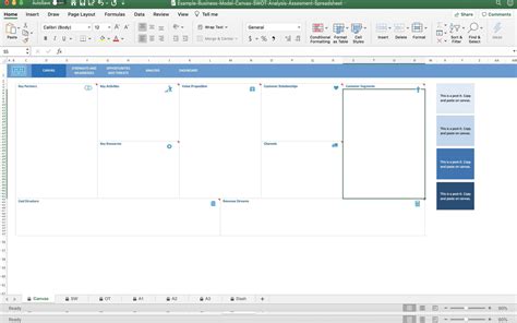 Business Model Canvas Template Excel Retorika