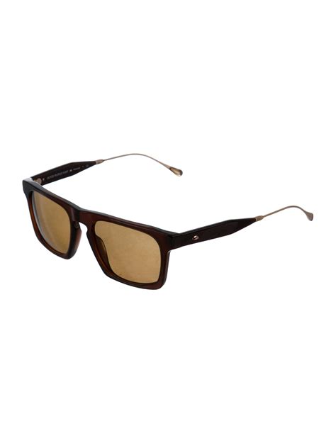 Mens Brown Acetate Oliver Peoples San Louis Polarized Sunglasses With