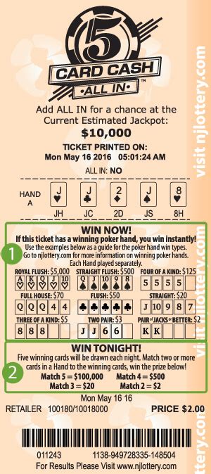 Check spelling or type a new query. NJ Lottery | 5 Card Cash