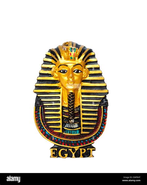 Egyptian Golden Pharaohs Mask Isolated On White Travel To Egypt