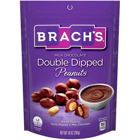 Brachs Milk Chocolate Double Dipped Peanuts Candy 10oz 5 Count