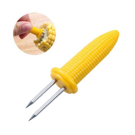 Corn Holder Pcs Stainless Steel Corn On The Cob Skewers Forks Bbq