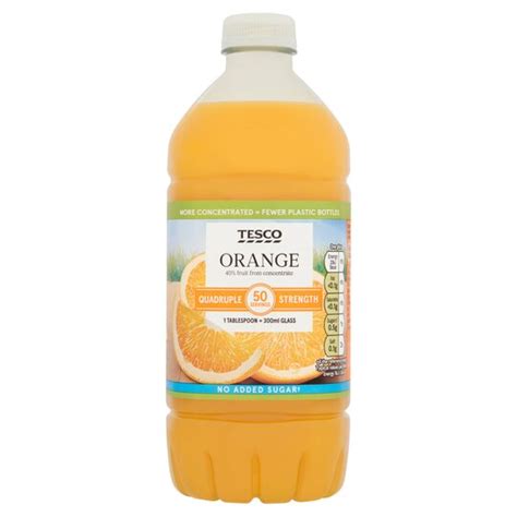 Tesco Quadruple Strength Orange Squash No Added Sugar 750ml Tesco