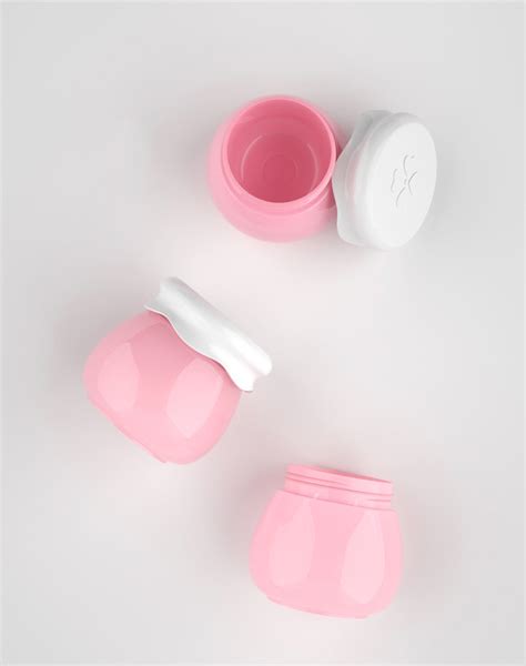 10g Small Empty Fruit Shape Plastic Pink Clear Skin Care Lip Scrub