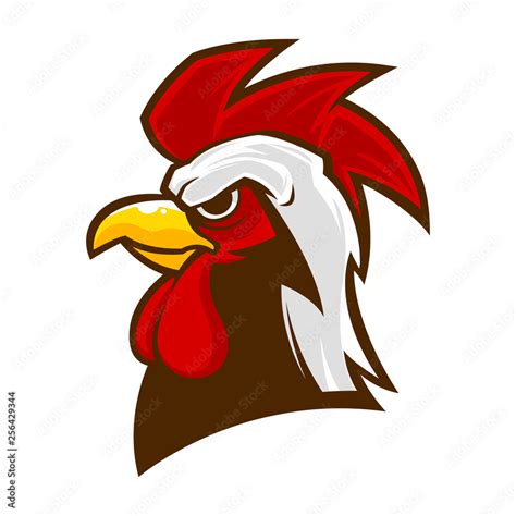 rooster head mascot logo vector illustration stock vector adobe stock