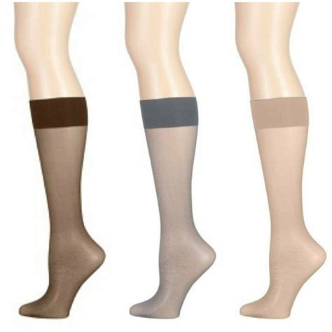 12 Women Nylon Sheer Knee Highs Sock Stocking Wholesale Hosiery One