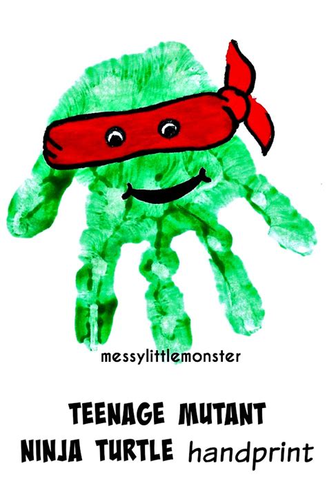 Teenage Mutant Ninja Turtle Handprint Messy Little Monster