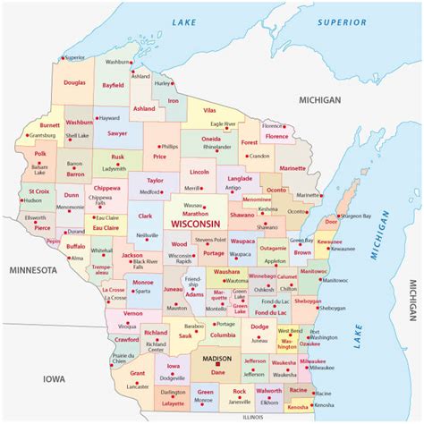 Map Of Wisconsin Guide Of The World