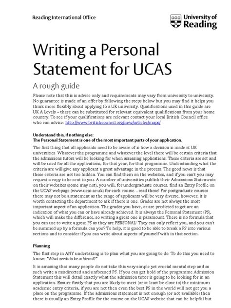 Ucas Personal Statement How To Guide University And College