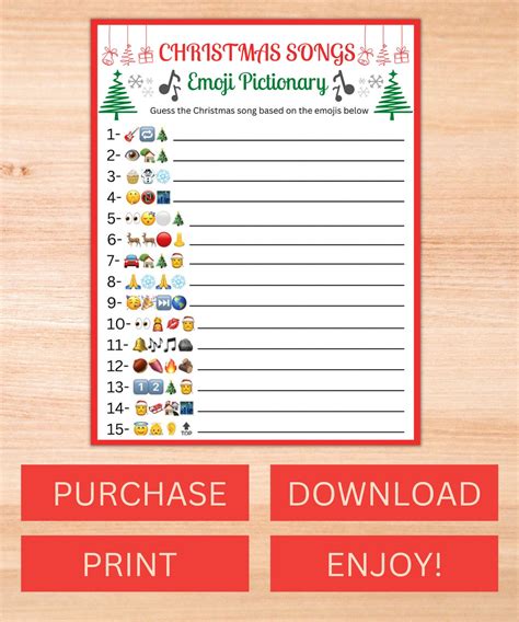 Christmas Emoji Pictionary Christmas Printable Party Games Friendsmas