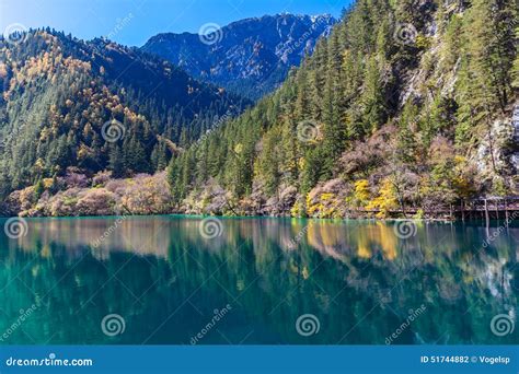 Beautiful Pond In Jiuzhaigou National Park Stock Photo Image Of