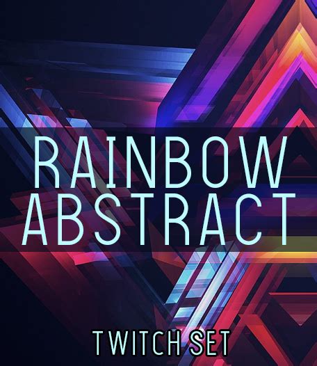 Rainbow Abstract Twitch Graphics Set Rissa Rambles Custom Twitch