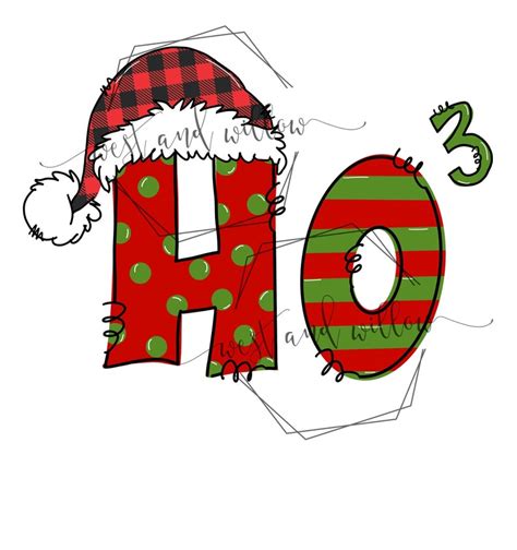 Funny Christmas Ho3 Ho 3 Ho Ho Ho Christmas Santa Hat Etsy