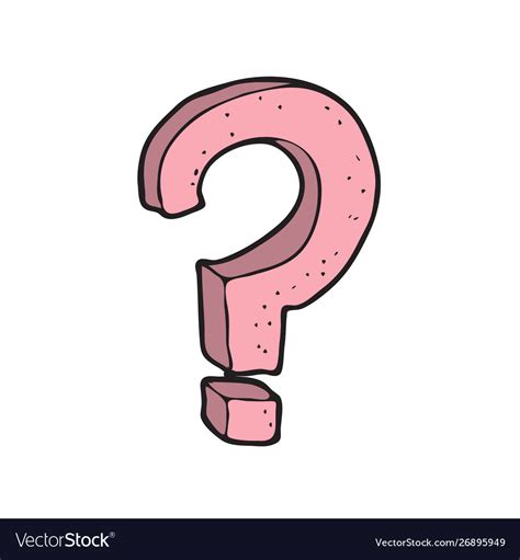 Digitally Drawn Question Mark Design Hand Drawing Vector Image