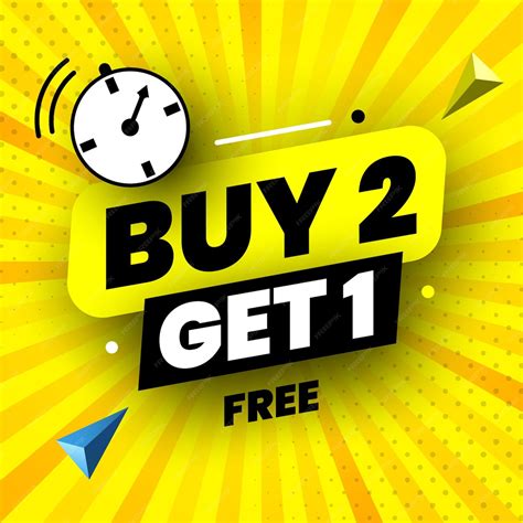 Premium Vector Buy 2 Free Get 1 Sale Banner On Striped Background