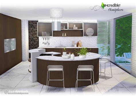 Small b&w kitchen with livingroom for the sims 4 by dinha gamer download link more from. My Sims 4 Blog: Hemisphere Kitchen Set by Simcredible Designs