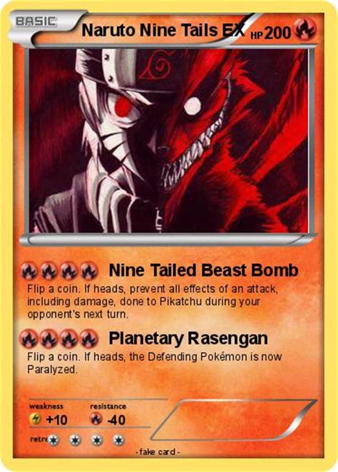 Pokémon Naruto Nine Tails Ex Nine Tailed Beast Bomb My