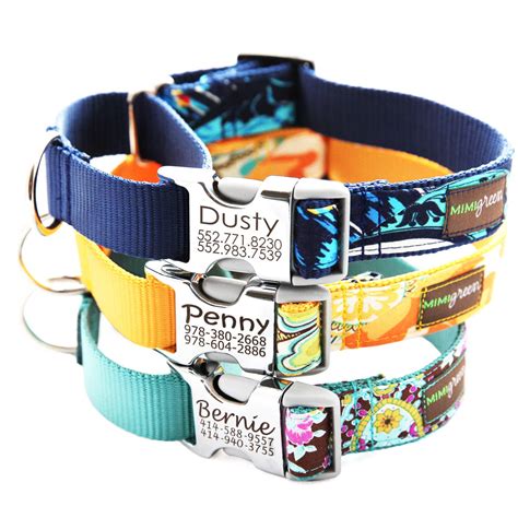 Engraved Buckle Martingale Dog Collar 20 Classic Cotton Dog Etsy
