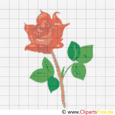 Kreativ durchstarten und gleich lossticken; Stickmuster rote Rose Blumen
