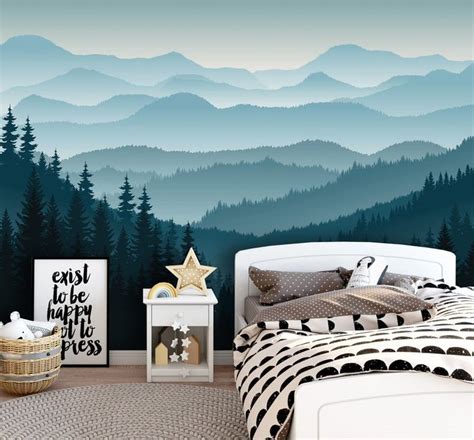 Introduce cute animals and charming design to your kids' space with this illustrated mountain scene wallpaper, a fun mural. Removable Peel 'n Stick Wallpaper, Self-Adhesive Wall ...
