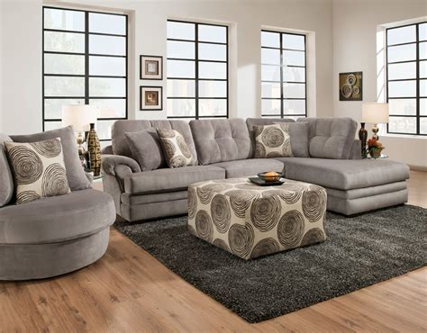 Knockout 2 Piece Sectional In Knockout Grey 16b3lf Left Facing Sofa