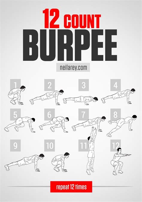 12 Count Burpee Workout Burpee Workout Burpees Workout