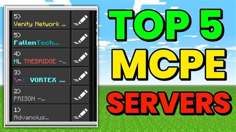 Top 5 Best Servers In Minecraft Pe 119 Top 5 Mcpe Servers Best