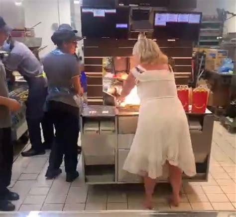 Bizarre Moment Fuming Woman Stuffs Mcdonald S Burgers Down Her Bra In Furious Rant The Sun