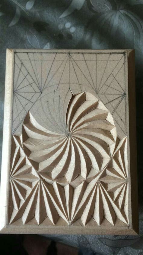 Relief Carving With Geometric Sketches Wood Carving Designs Wood