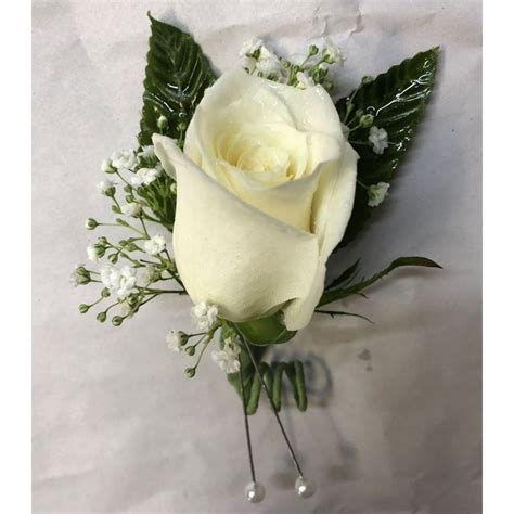 White Rose Boutonniere South Yarmouth Flower Delivery Lilys Florist