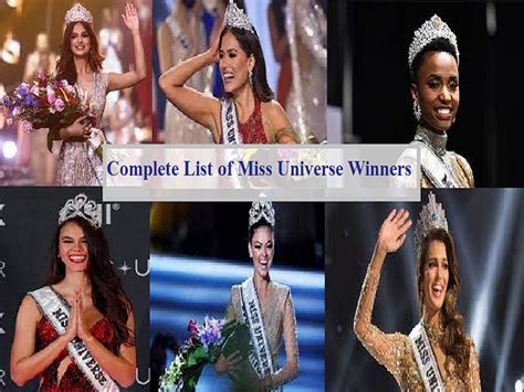 Full Checklist Of Miss Universe Winners From 1952 To 2021 News Yodal