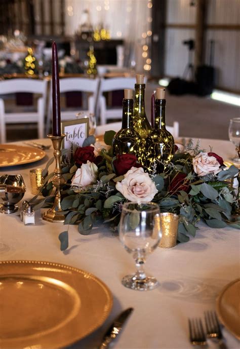 Wedding Centerpiece Burgundy Greenery Wedding Centerpieces Diy