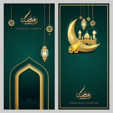Premium Vector Ramadan Kareem Islamic Greeting Card
