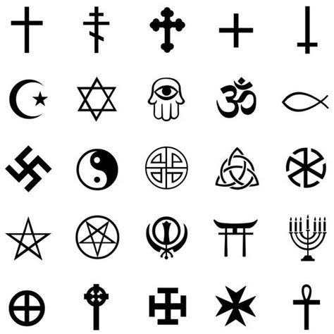 Conjunto De Símbolos Religiosos — Ilustração De Stock Símbolos