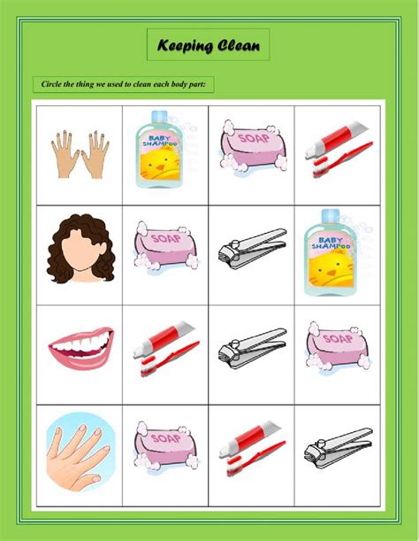 Hygiene Worksheets For Kindergarten Printable Kindergarten Worksheets