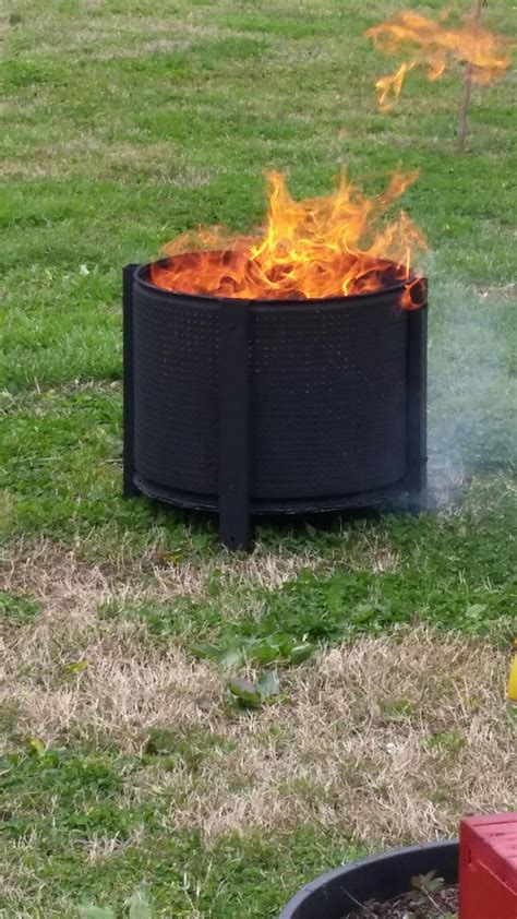Repurposed Washing Machine Tub Into Fire Pit Firepit Diywashtubfirepit Diyfirepit Diy Fire