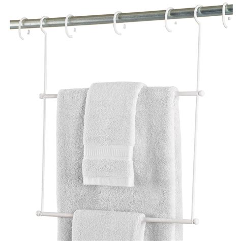 Collections Etc Instant Hanging Shower Rod Towel Rack