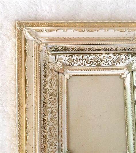 Gold And White Metal Picture Frames Filigree Corners Vintage Etsy