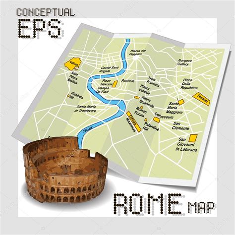 Conceptual Tourist Map Of Rome — Stock Vector © Pgmart 32060407