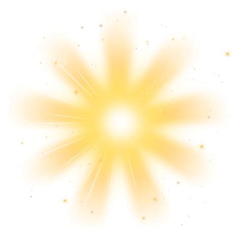 Sunrise Lighting Effect With Stars Glitter Transparent Background