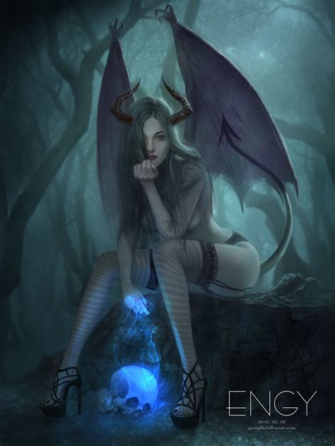 ArtStation The Succubus In Forest Engy Jeong In 2020 Fantasy Demon