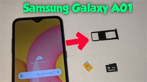 Samsung Galaxy A01 How To Insert And Remove Sim Card Sd Card Youtube