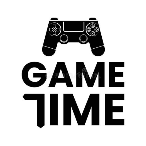 Game Time Typography With Game Controller Icon Stock Illustration