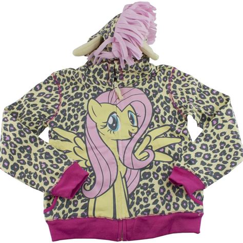 My Little Pony Fluttershy Leopard Print Girls Hoodie Jacket Sweatshirt