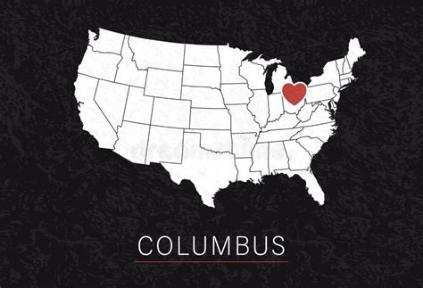 Map Of The City Of Columbus Ohio Usa Stock Vector Illustration Of